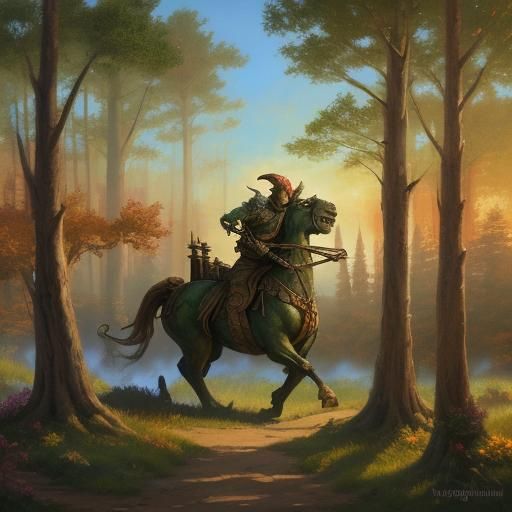 Goblin with Cannon in Impressionist Style