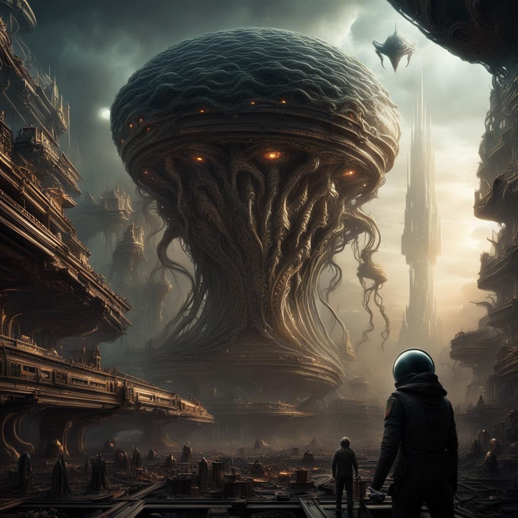 Epic Hive Mind Alien in Digital Matte Painting