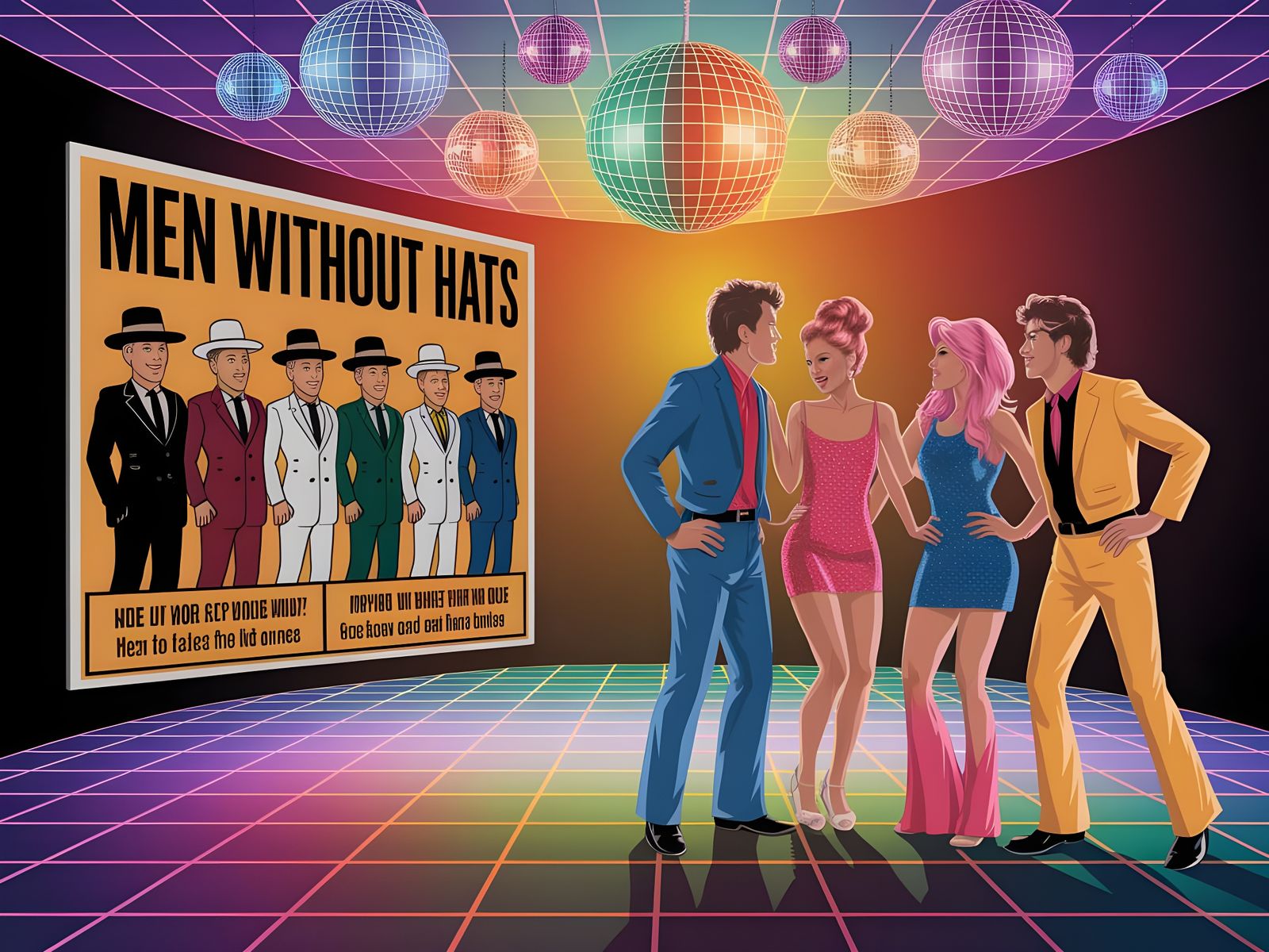 Retro Disco with Pop Art Health Warning