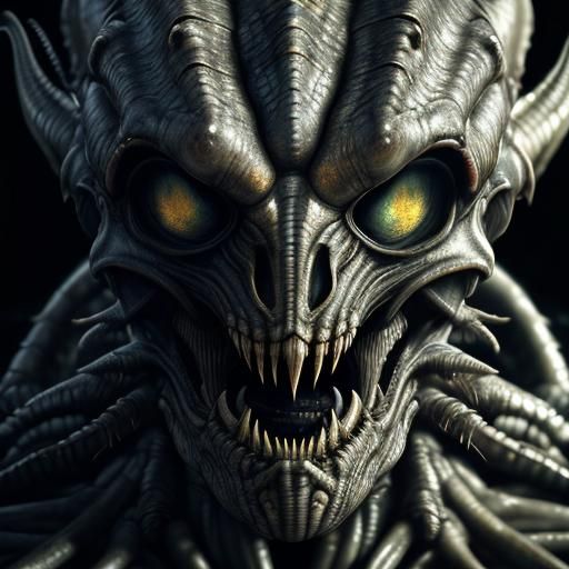 Facehugger Xenomorph Emerges from the Deep in Giger Style