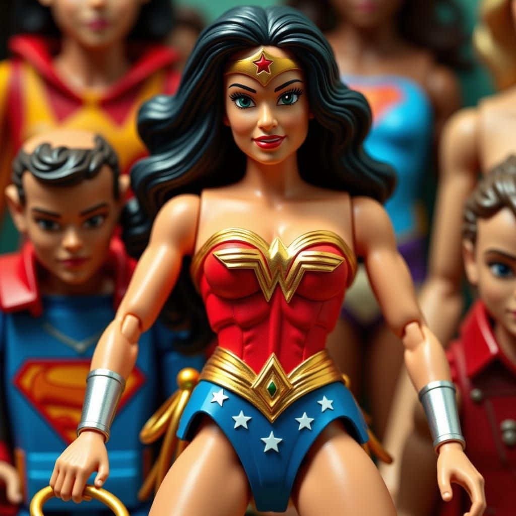 Vibrant Wonder Woman Action Figure in Toy Box Wonderland