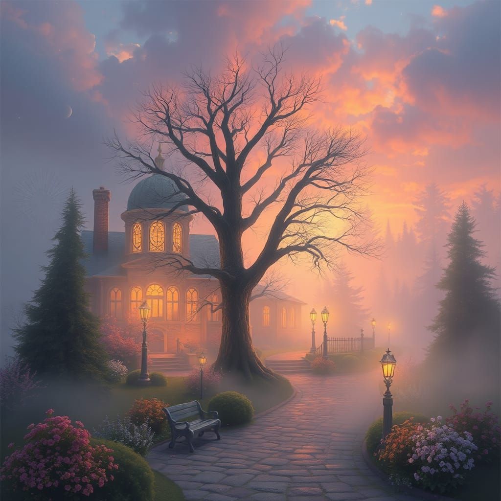 Ethereal Fantasy Landscape in Luminist Style