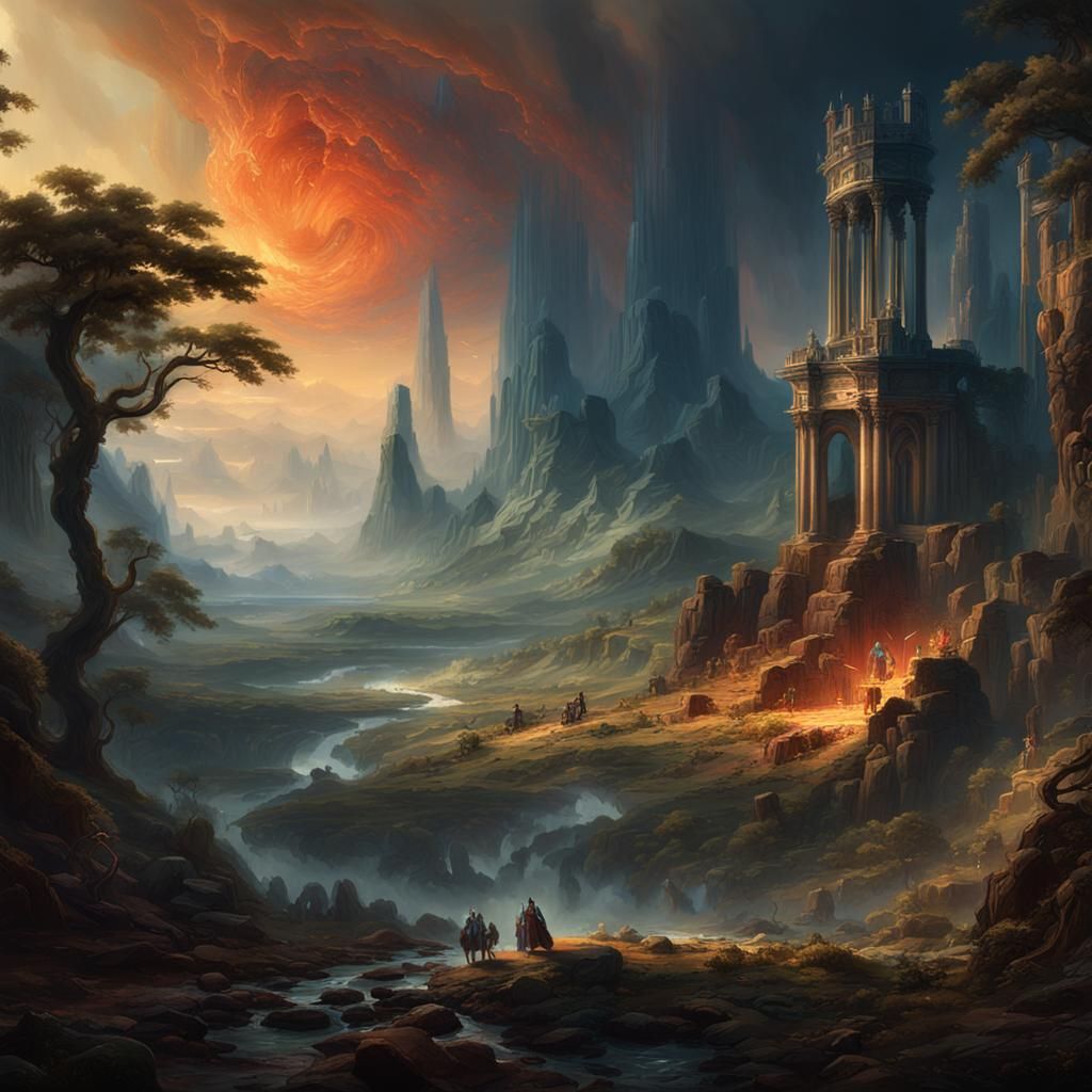 Fantastical Detailed Matte Painting in Deep Color