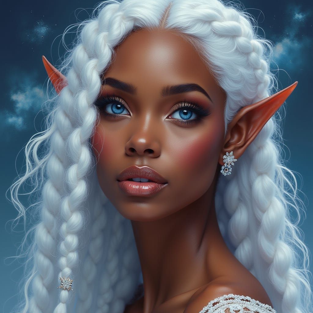 Elven Princess Portrait in Vogue Photography Style
