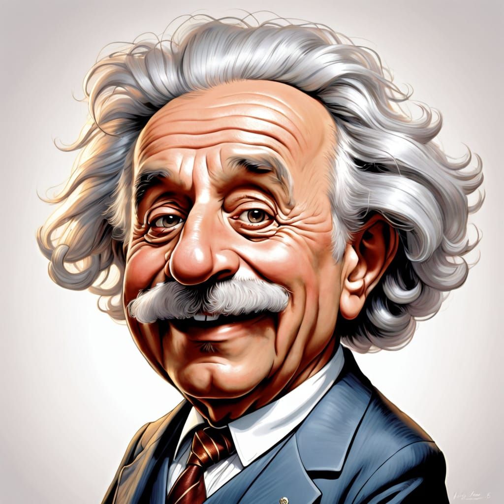 Einstein Caricature in Comic Book Style