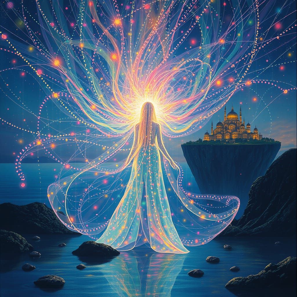 Iridescent Aura Transforms Shadow into Light