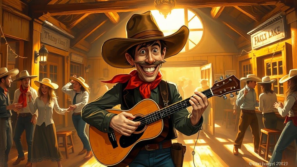 Lucky Luke Hoedown in Sun-Drenched Saloon