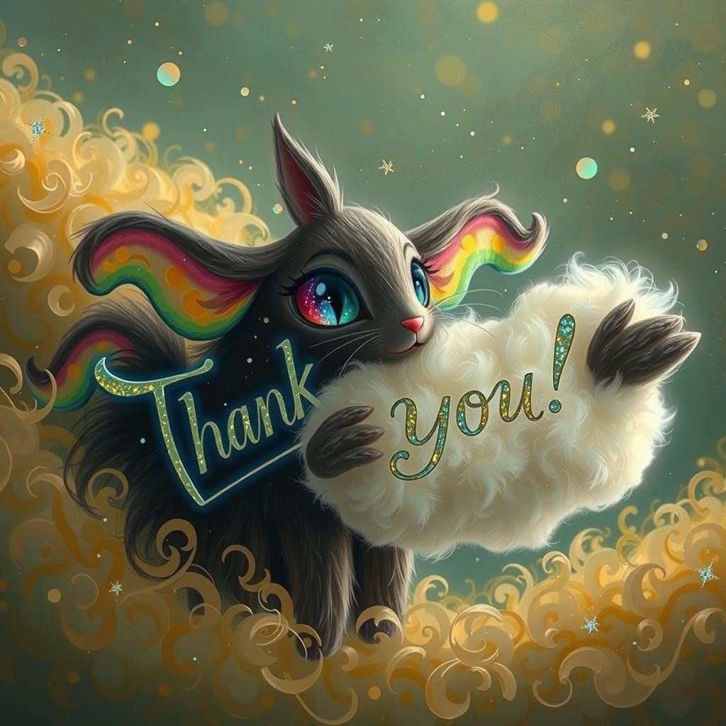 Whimsical Cloud Kitten Gratitude Angel