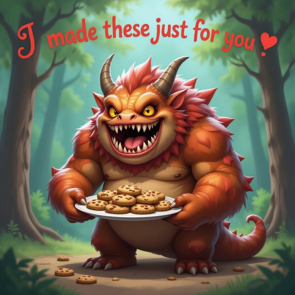 Friendly monster brings you cookies