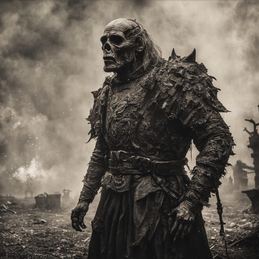 Dystopian Horror Scene in Grainy, High-Resolution Photograph...