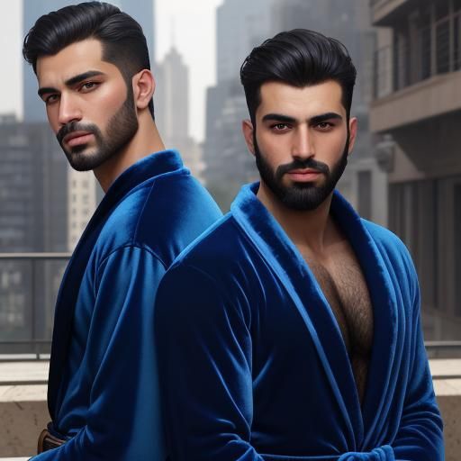 Two Men in Velvet: An Impasto Oil Portrait