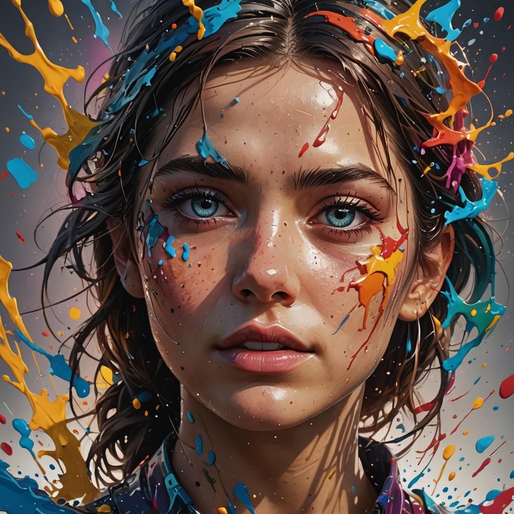 Dramatic Face with Intricate Hyperrealistic Details