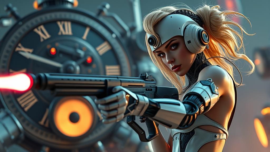 Cybernetic Supermodel Shoots Steampunk Monster in Epic Battl...