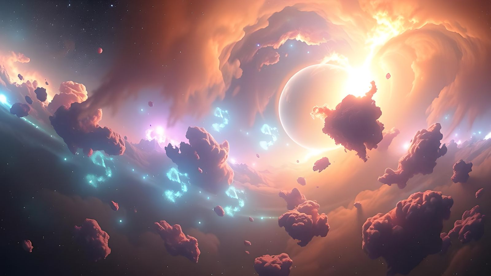 Iridescent Space Nebula in Photo-Realism Style