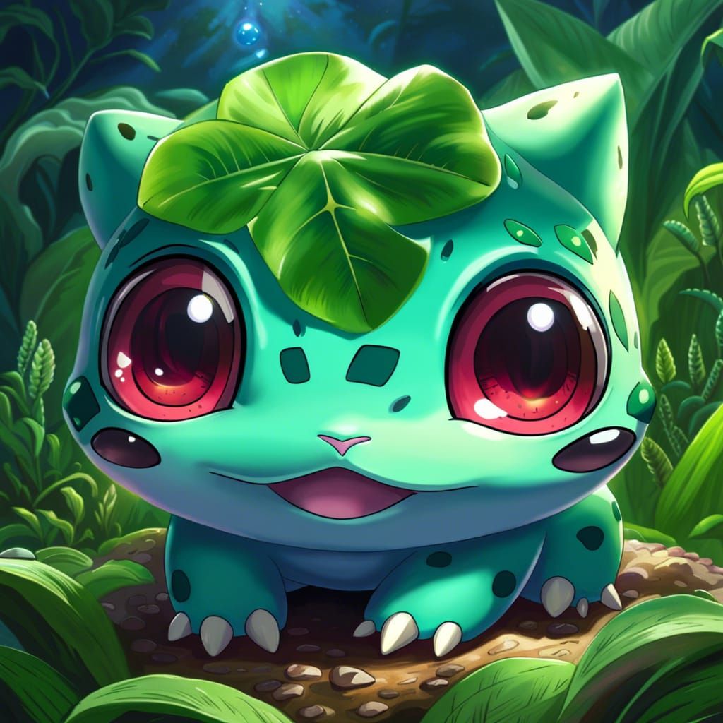 Adorable Bulbasaur Pokemon in Anime Style
