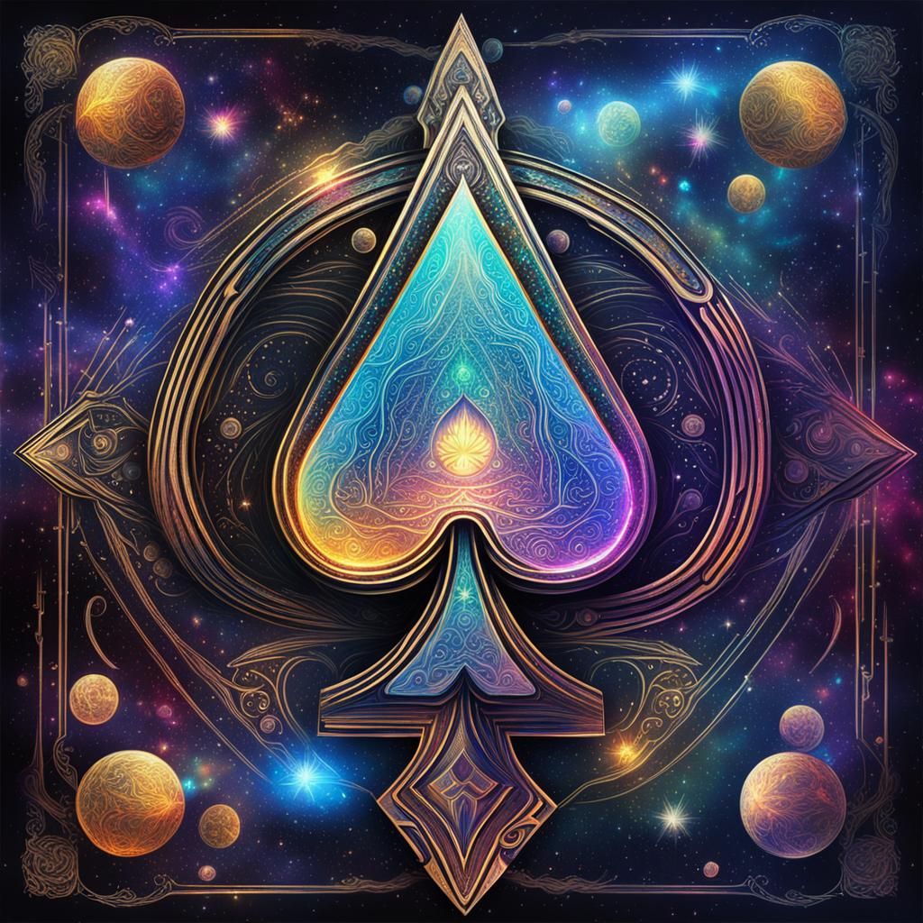 Ace of Spades in Holographic Astral Style