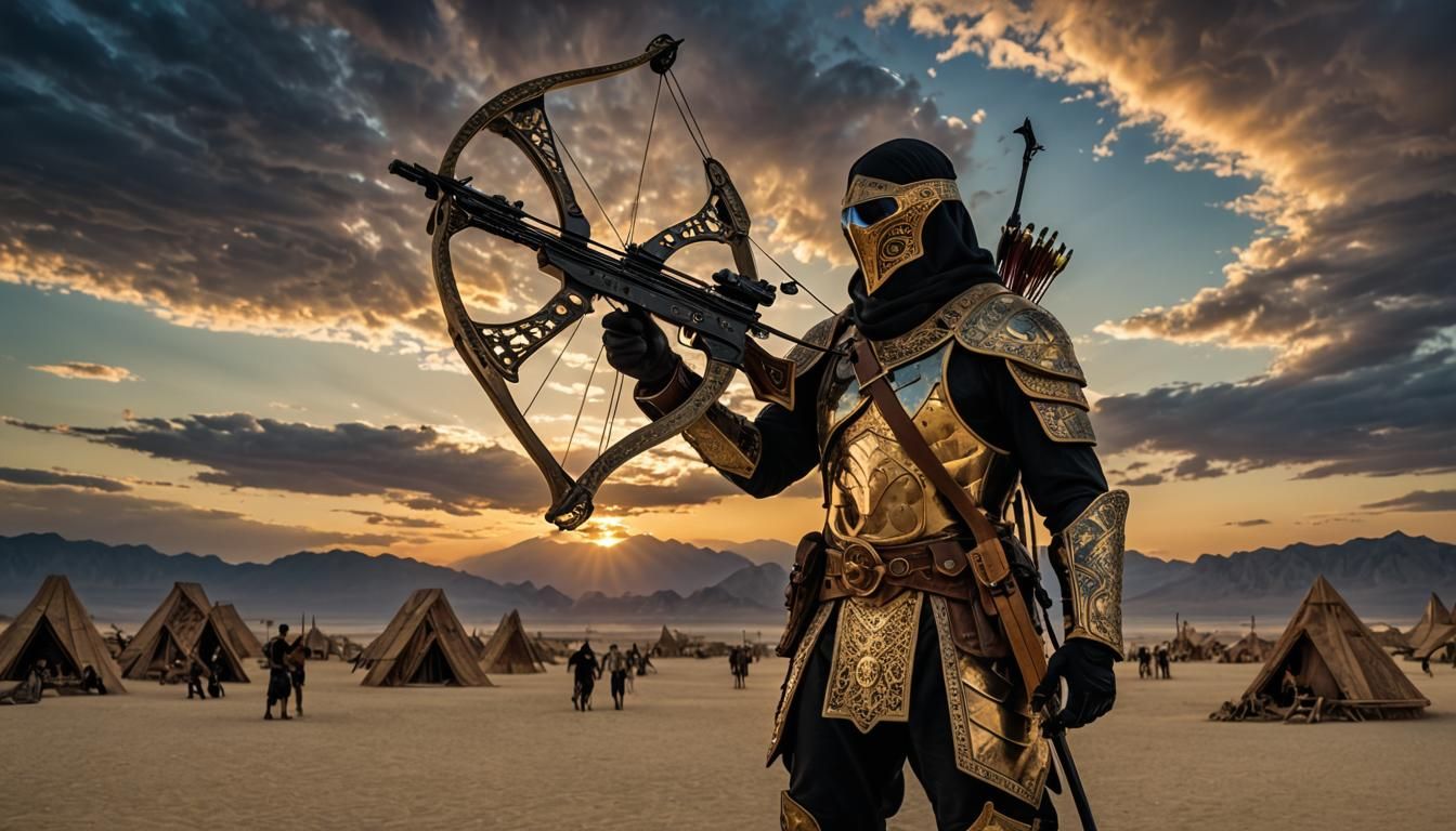 Apocalyptic Archer Aims at Burning Man Sky