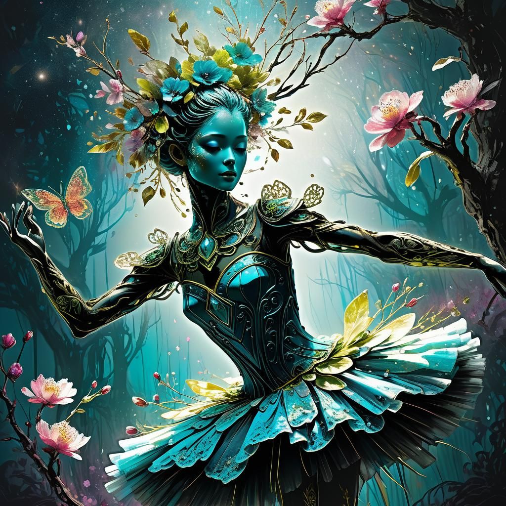 Floral Humanoid Ballet in Comic Rococo Style