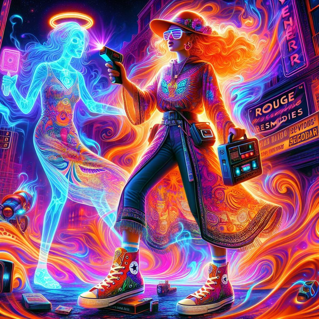 Psychedelic Tarot Card: Celebration of Wands in Fantasy Art