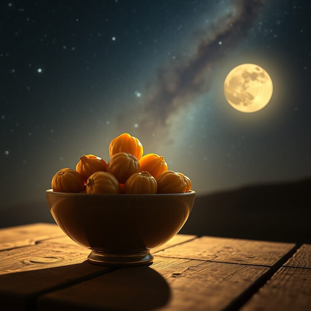 Golden Dates Under Starry Night Sky