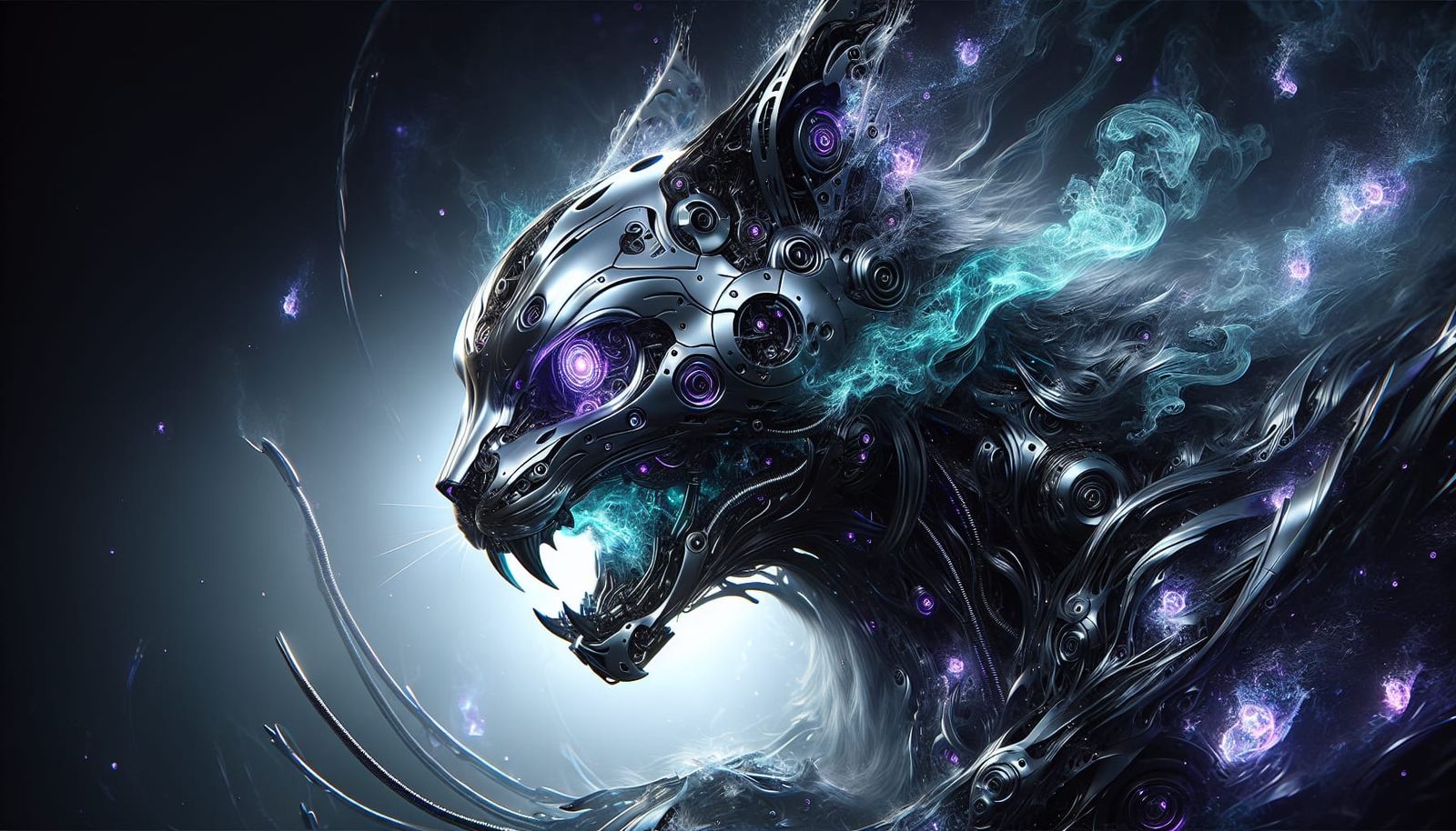 Cyborg Battle Cat Specter in Dark Fantasy Style