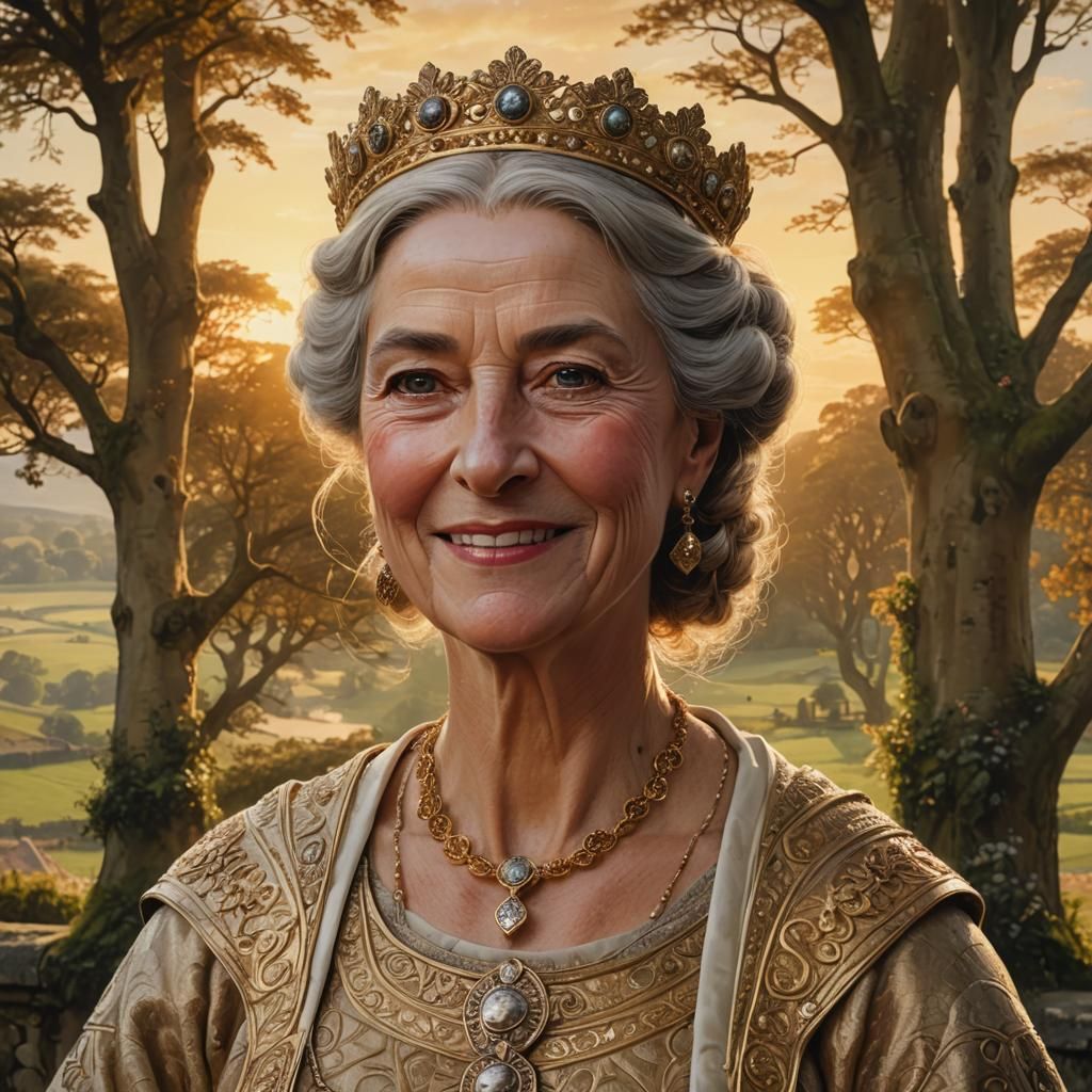 Queen Edith Portrait in English Royal Style