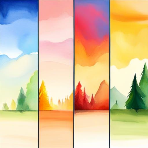 Four Seasons in Soft Watercolor Theme