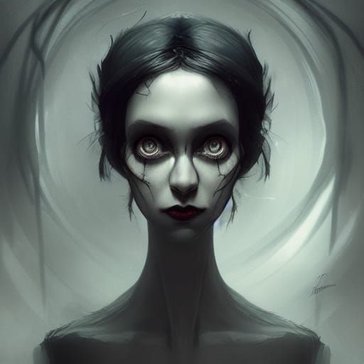 Dark Tinkerbell as Tim Burton Character, 8K