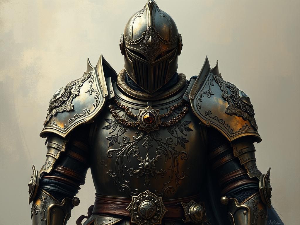 Art Nouveau Warrior in Ethereal Light