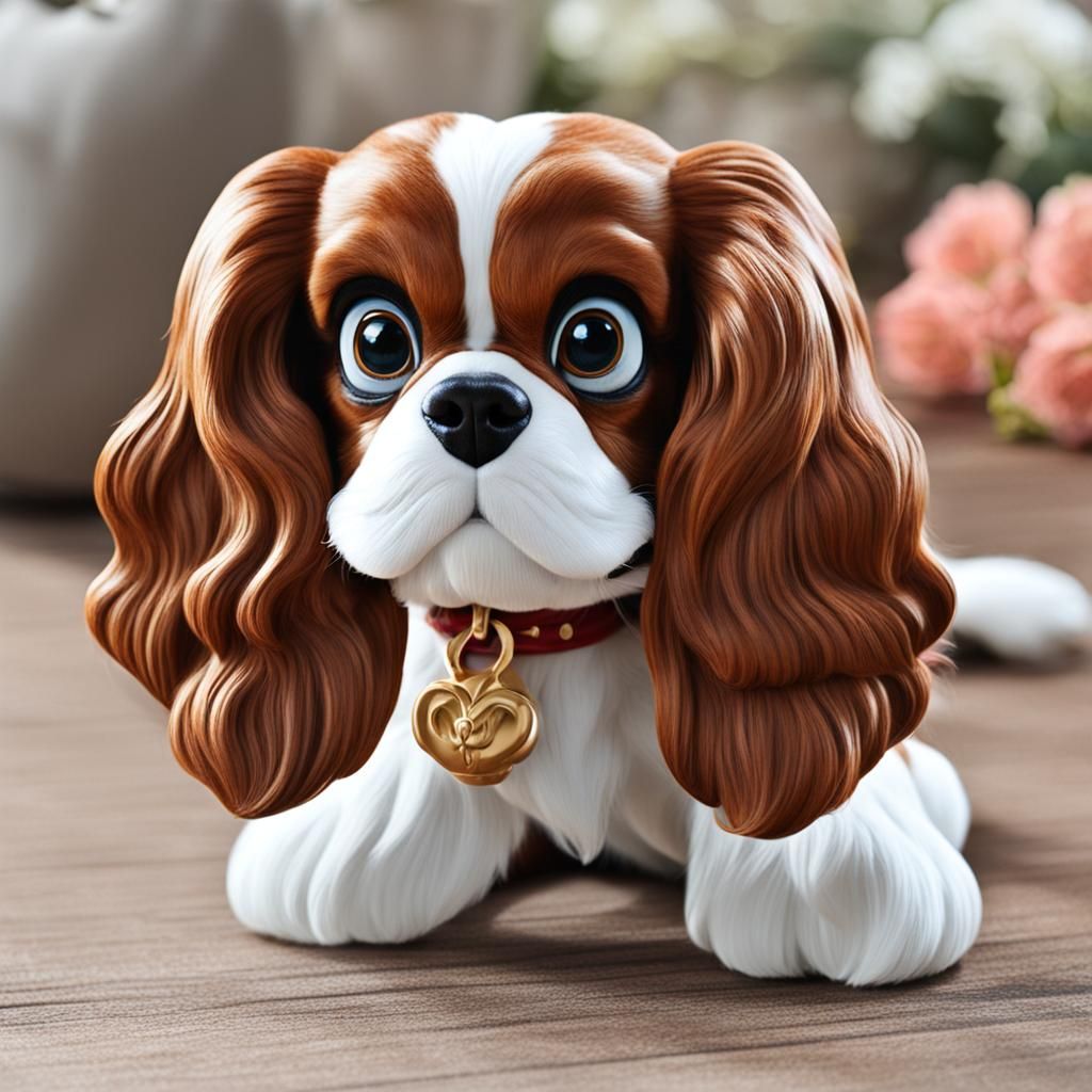 Disney Style King Charles Spaniel Cartoon