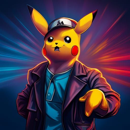 Pikachu as 90s Gangster Rapper: Hyperrealistic Concept Art