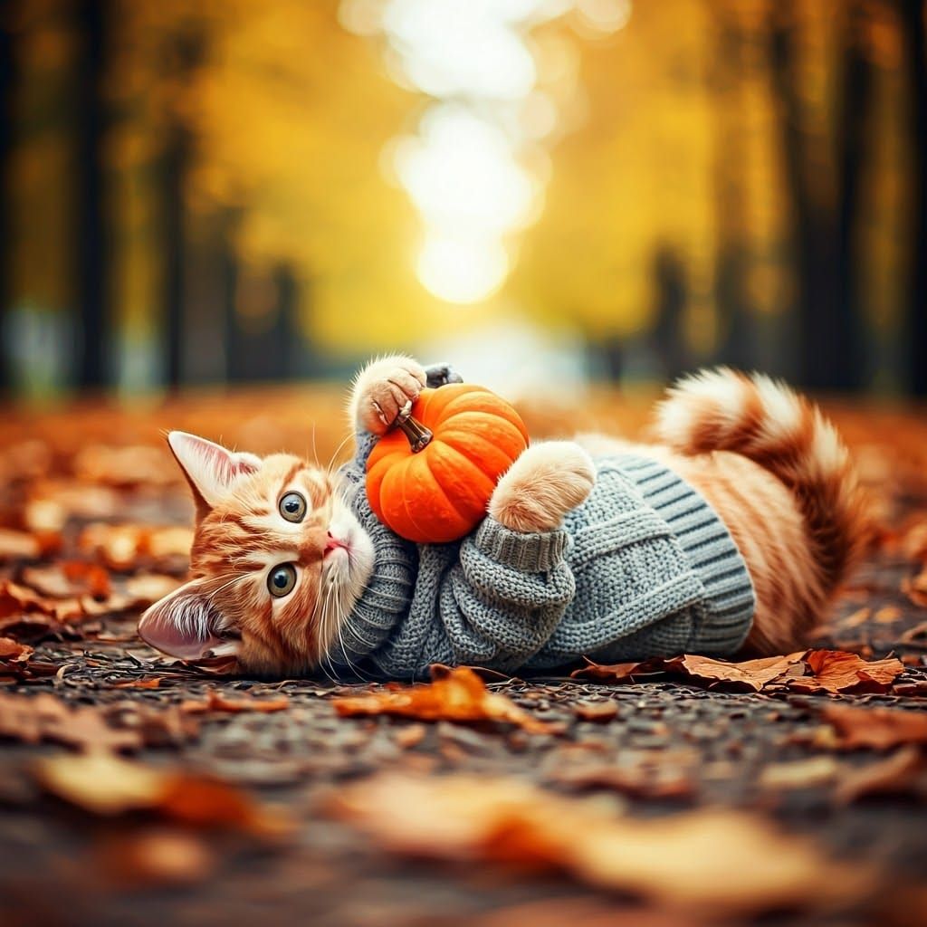 Ginger Kitten's Autumn Adventure: Impressionistic Fairy Tale