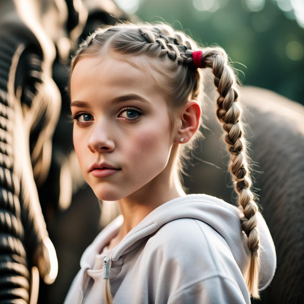 White Rapper Portrait with Elephant, Professional Photograph...