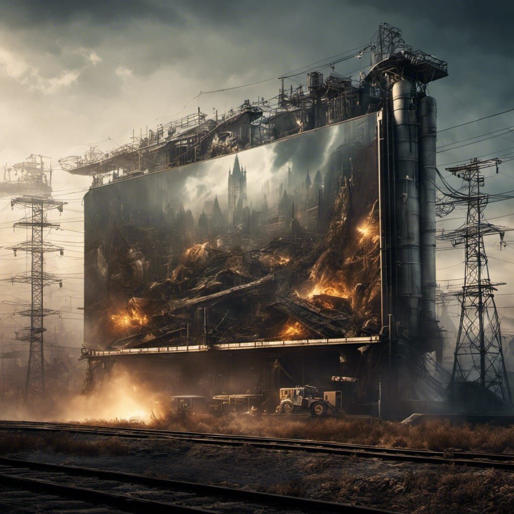 Dystopian Billboard Art for New Power Generation