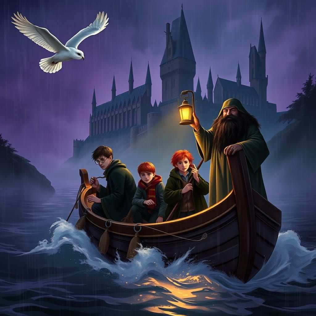 Harry Potter Embarks on Hogwarts Journey Under Stormy Skies