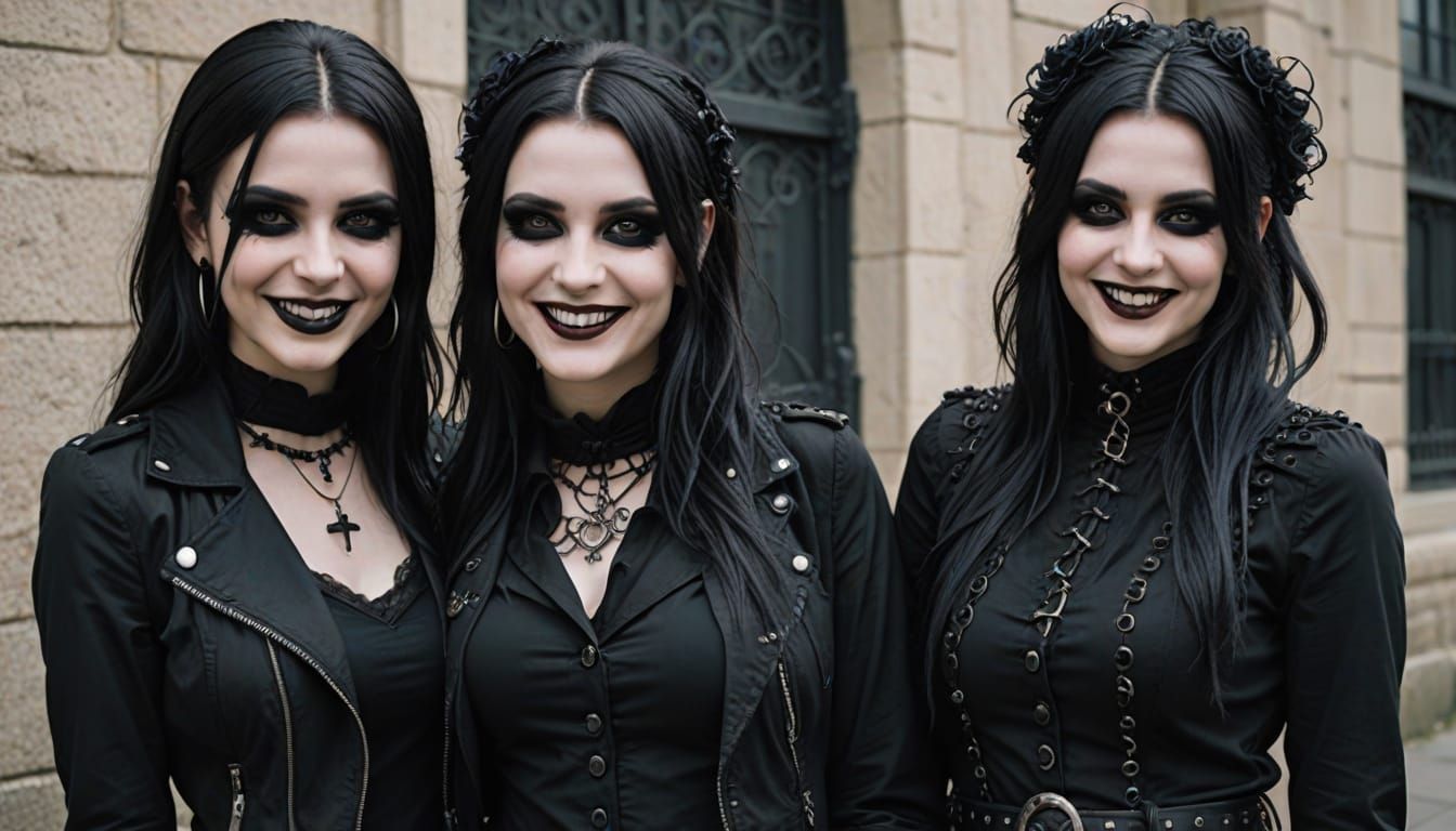 goth girls smiling