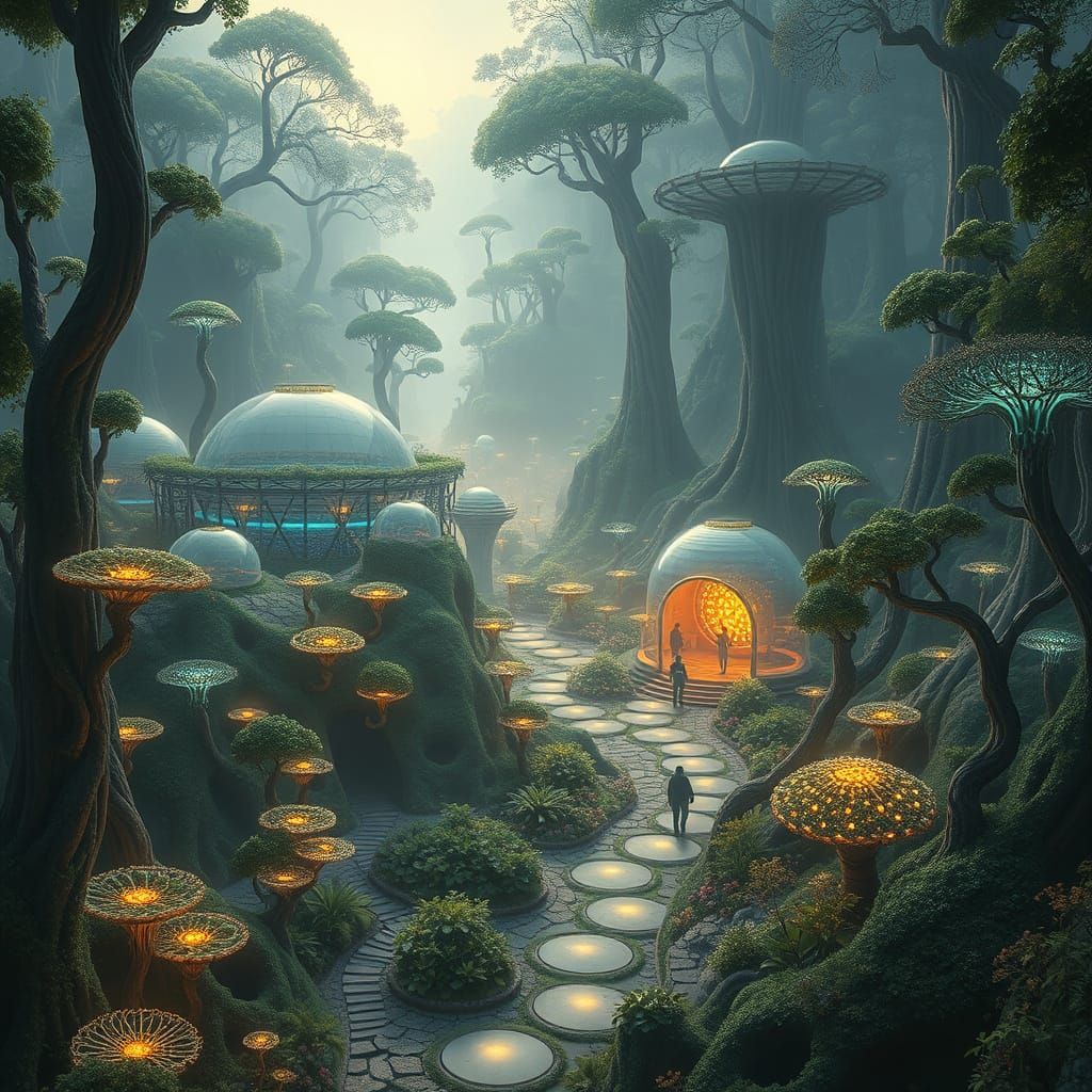 Biopunk Cityscape: Mycelial Democracy in Spiritual Surrealis...