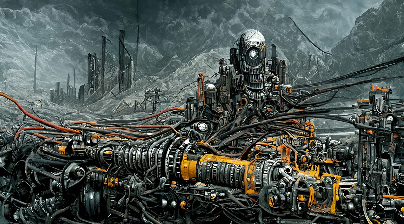 Steel Terror in Mechanical Sci-fi Landscape