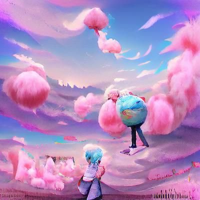 Ethereal Cotton Candy Dreamscape in Pastel Hues