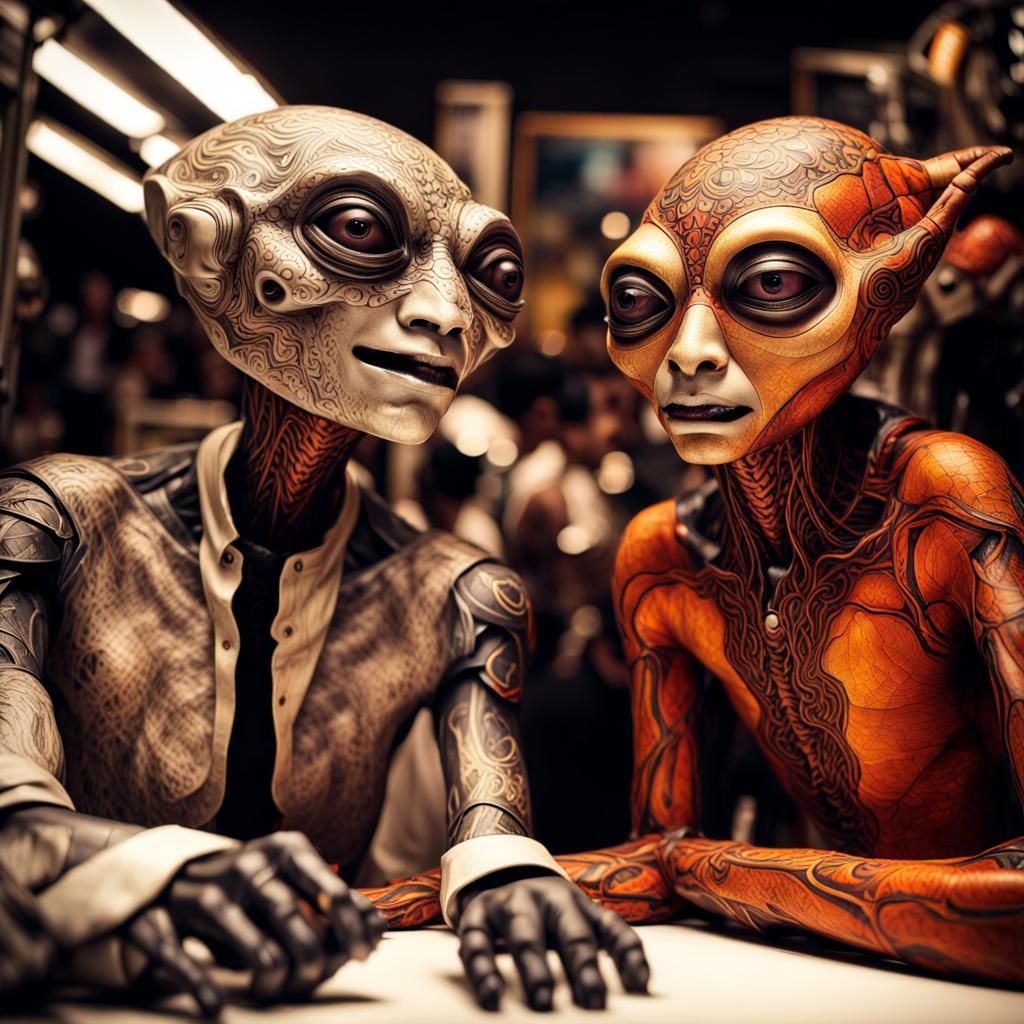 Photorealistic Aliens with Exotic Fashion and Emotions
