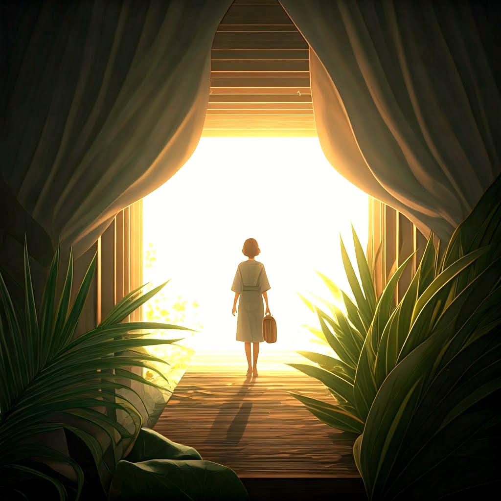 Origami Papercraft Figure Stepping into Summer