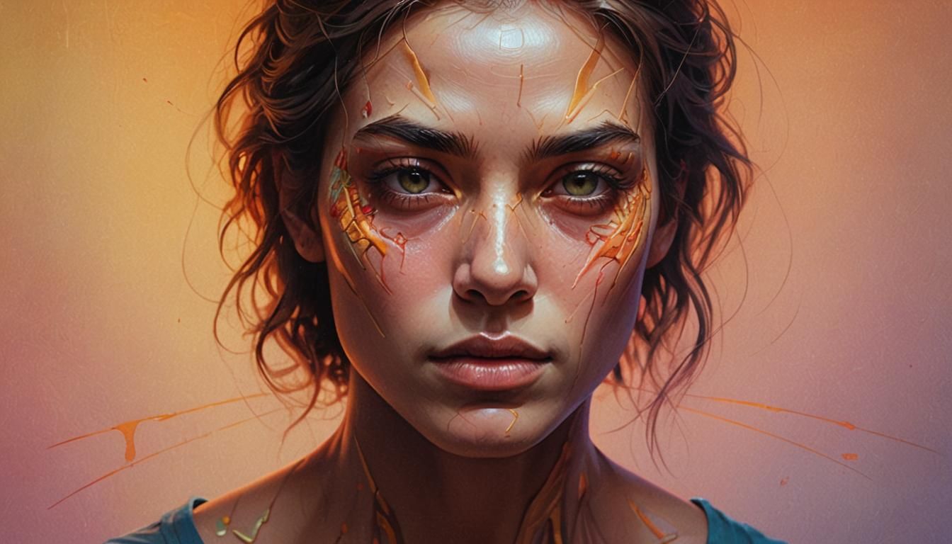 Dramatic Portrait in Digital Painting Style