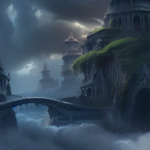 Dramatic Digital Matte Painting with Intricate Details