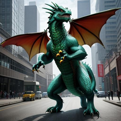 Friendly Dragon Arrives in Detroit: Hyperrealistic Rendering
