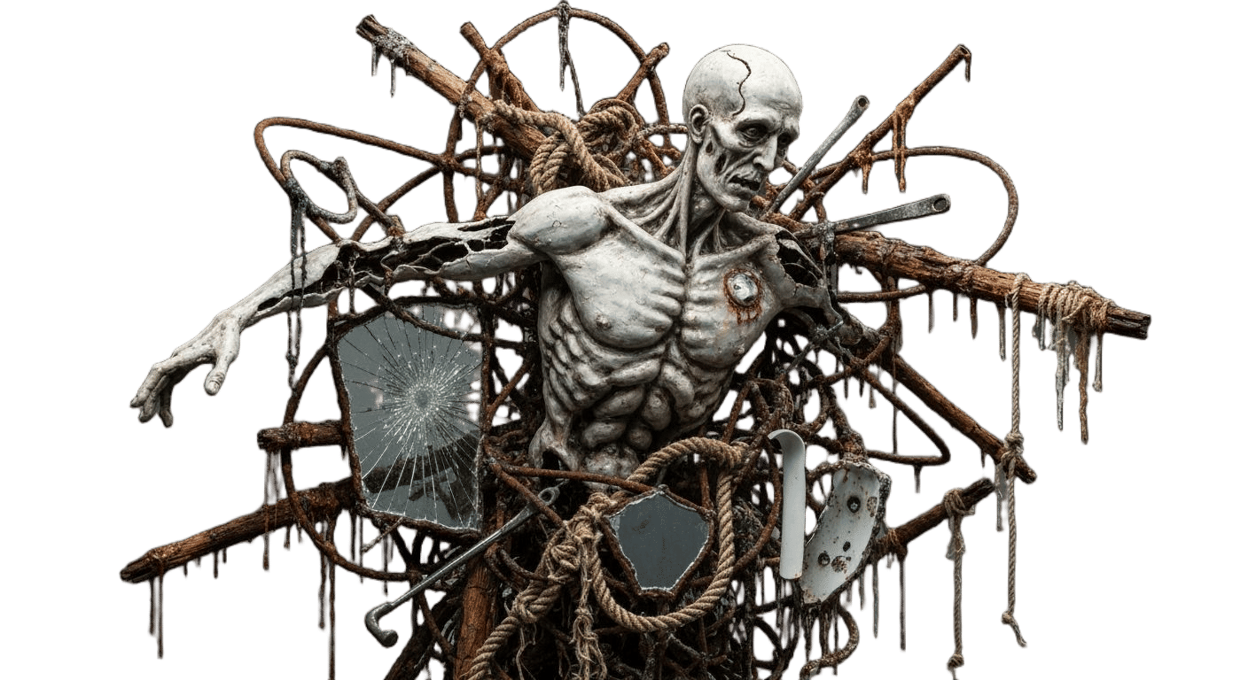 Distorted Figure Emerging from Metal, Outsider Art