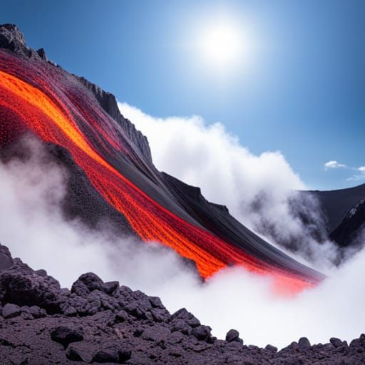 Lava flow on Mauna Loa