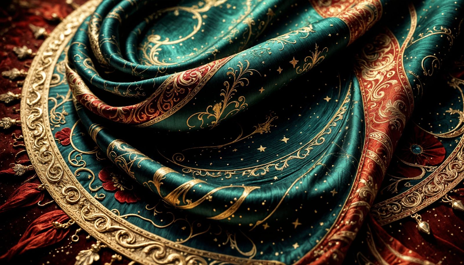 Ethereal Space Tapestry in Flemish Master Style with Medieva...