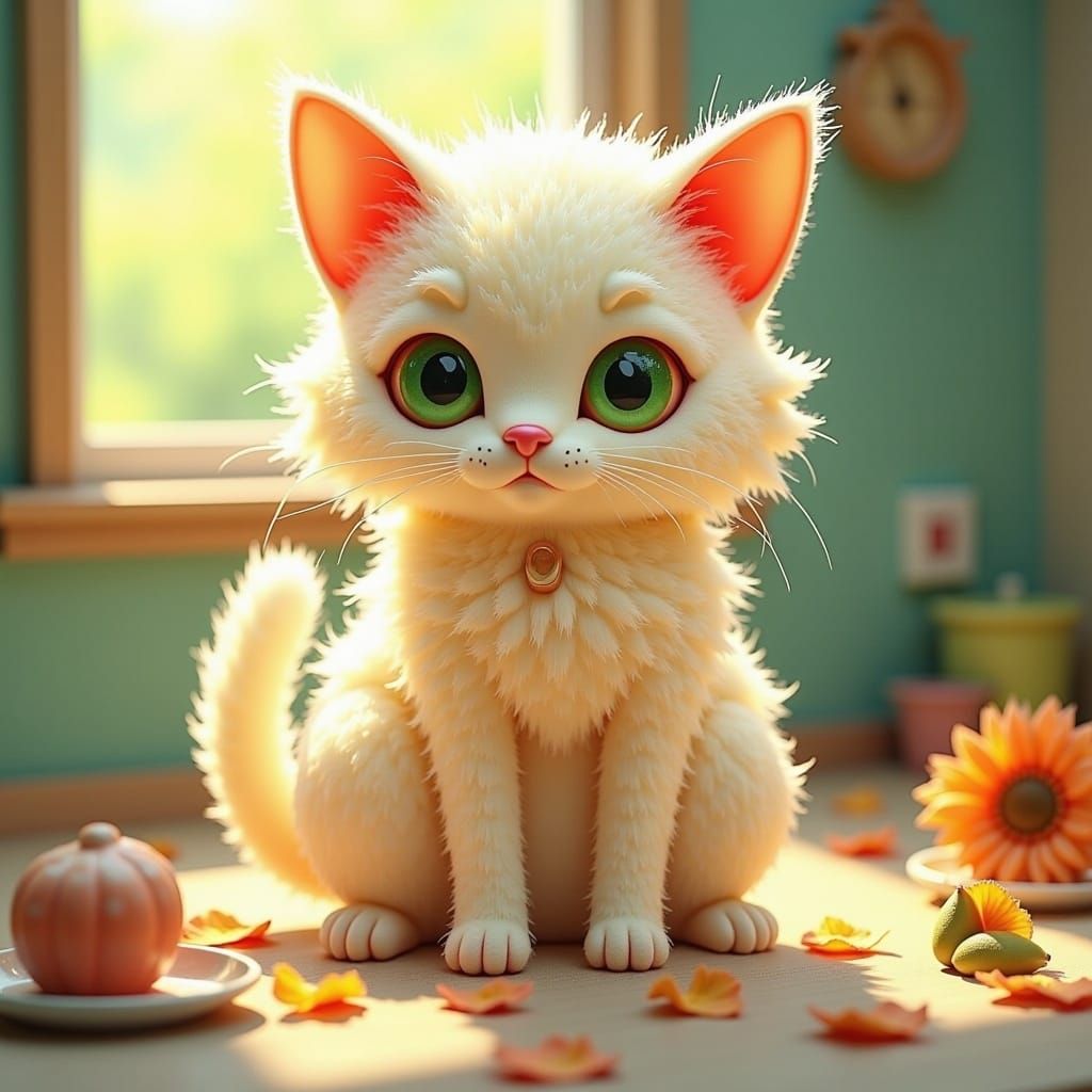 Anthropomorphic Cat in Whimsical Storybook Illustration