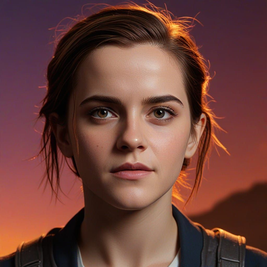 Hyperrealistic Clay Model of Emma Watson in Futuristic surro...