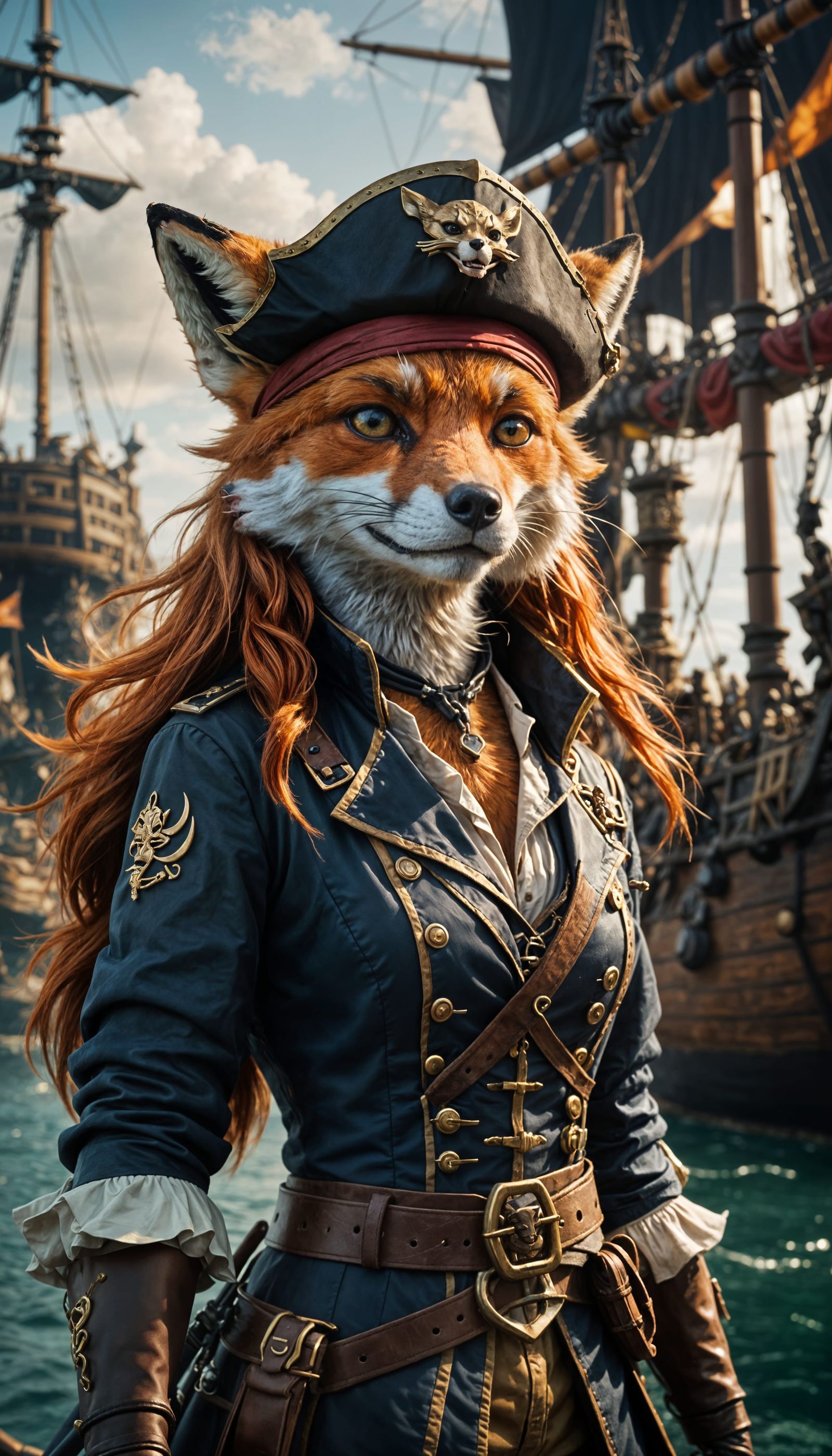Fox Pirate Claiming the Mast in Cinematic Style
